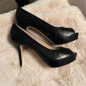 Black nine west peep toe heels